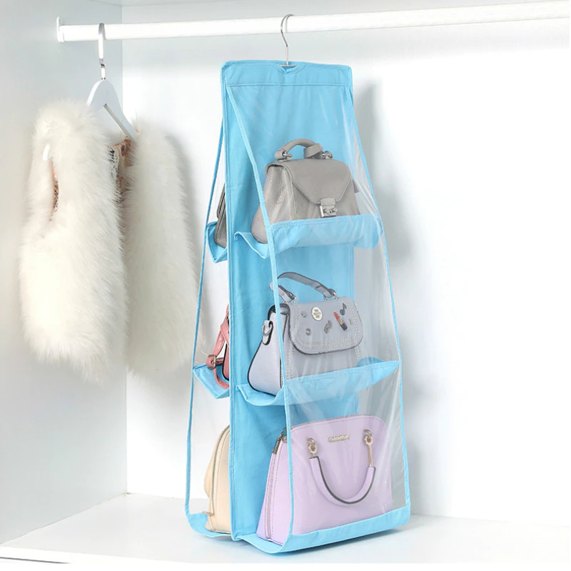 Hanging Handbag Organizer Soft Foldable Dust-Proof Storage Holder Bag Wardrobe Closet Wardrobe Storage Bag Storage
