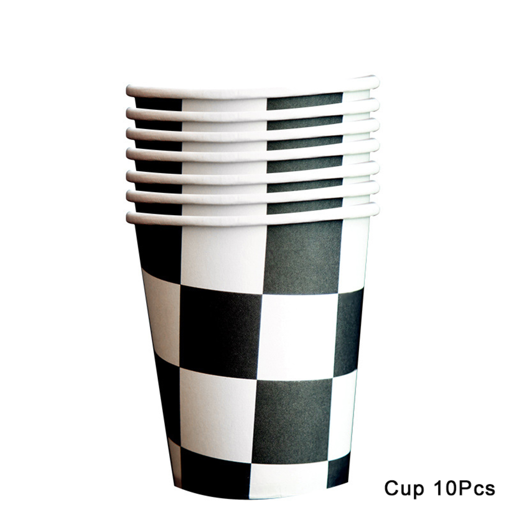 Checkered Disposable Tableware Plates Cups Napkins Racing Car Birthday Party Decorations Race Track Tablecloth Boy Party Favors: Deep Sapphire