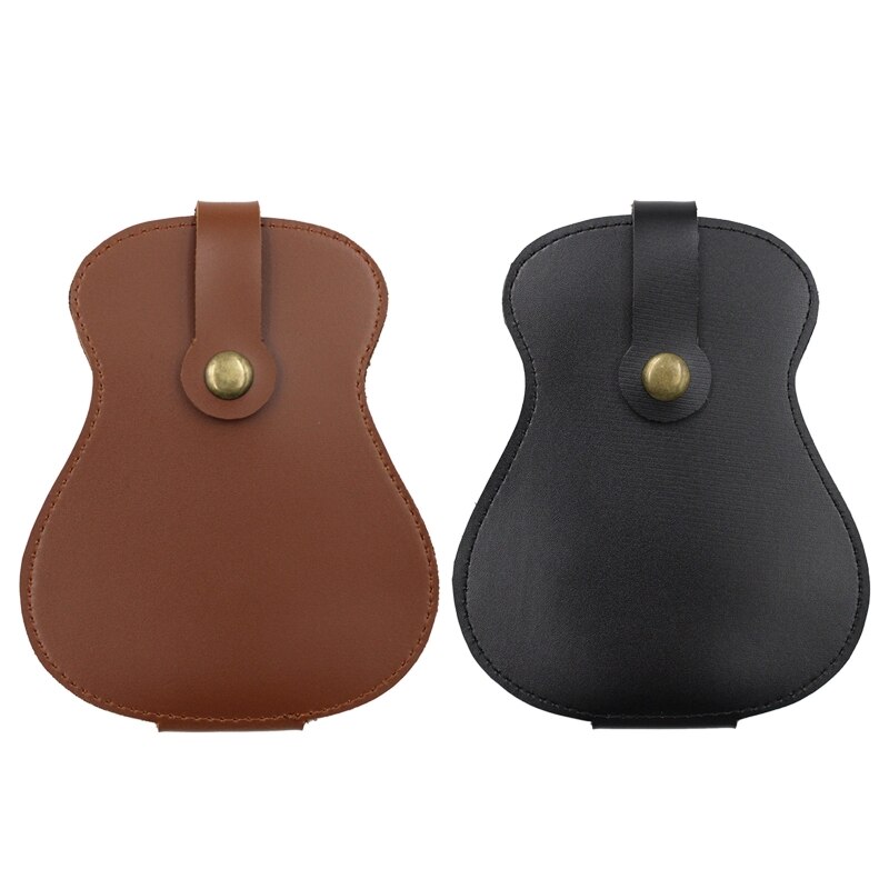 Leren gitaarplectrumhouder, plectrumhoesje/etui voor akoestische en elektrische gitaar