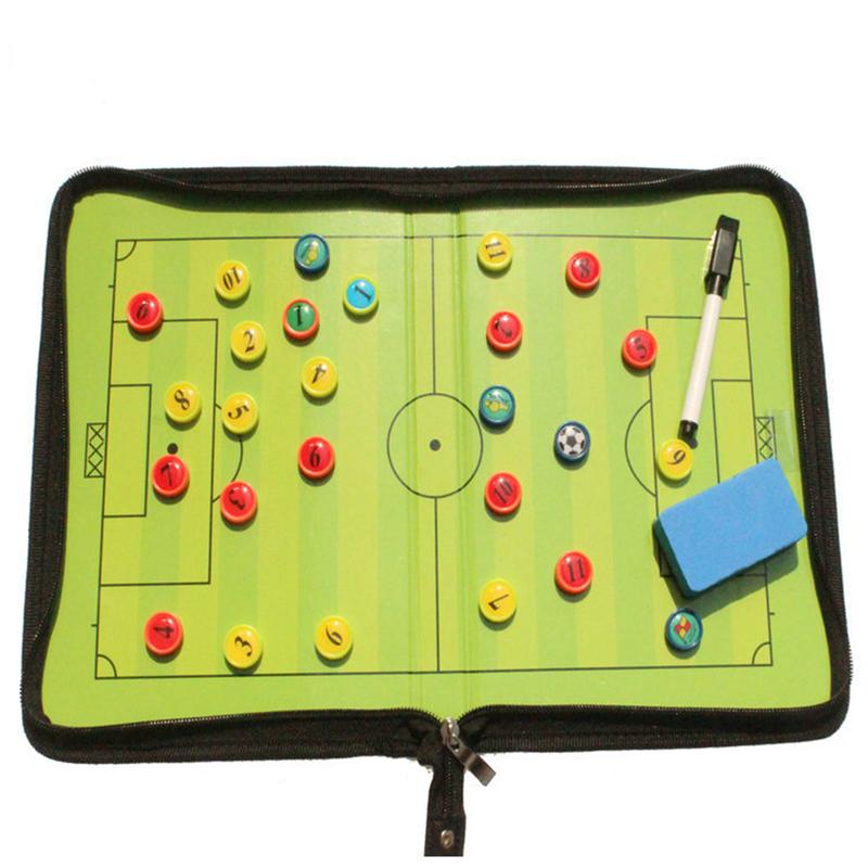 Football Soccer Magnetic Tactic Coach ClipBoard Coaching Strategy Board Kit Equipment Foldable and Portable Coach Tool