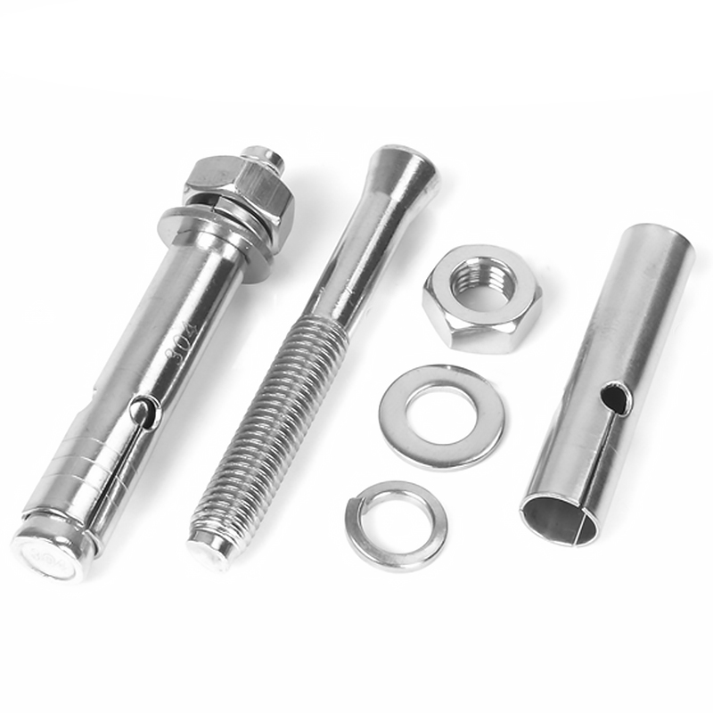 4 PCS M6 x 60 Expansion Bolt 304 Stainless Steel M6 x 60 mm Sleeve Anchor Bolts for Brick Wall Concrete