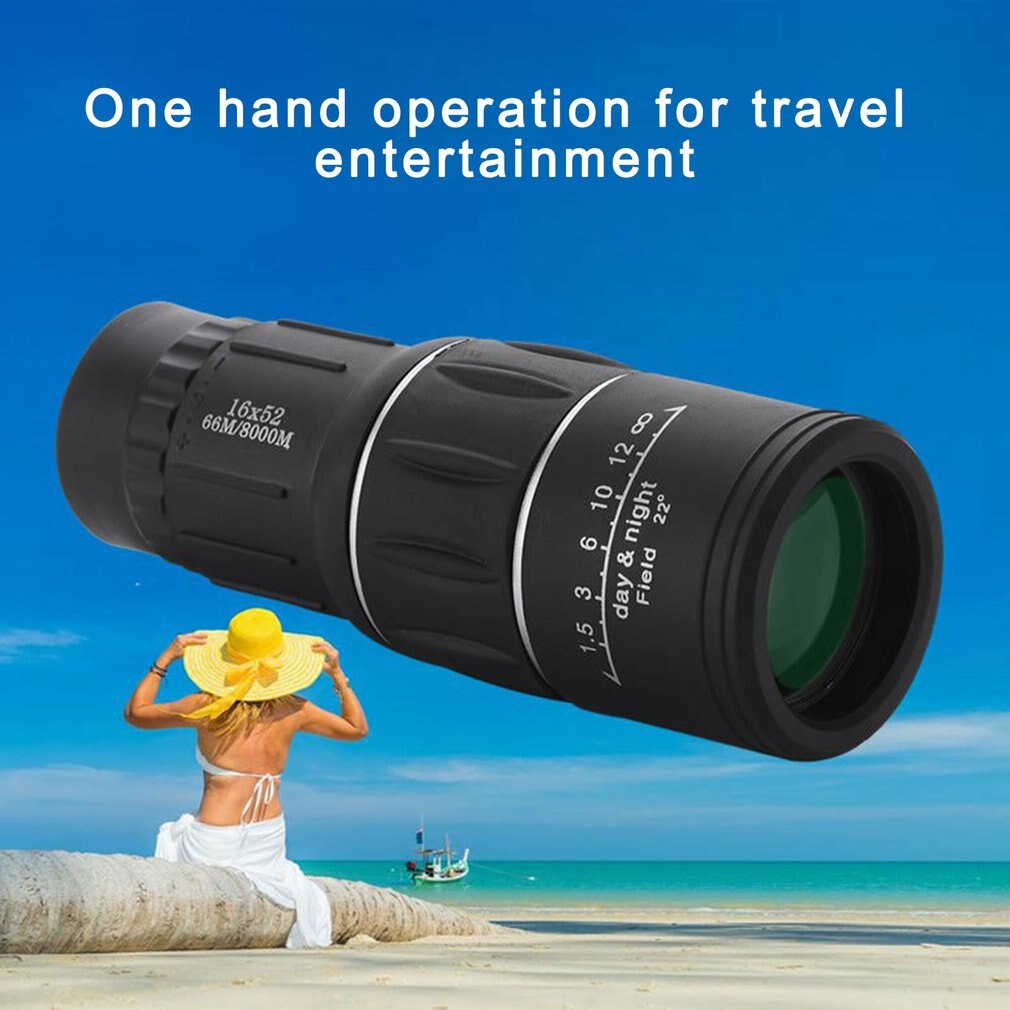 16X52 Distance Sports Zoomable Monocular Low Light Night Vision Monocular Telescope For Outdoor Watching