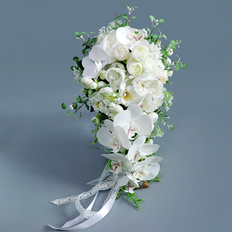 Bouquet de mariage blanc fleurs cascade mariage Bouquets de mariée soie Penoy Bouquets de mariage pour la décoration de demoiselles d'honneur PH055