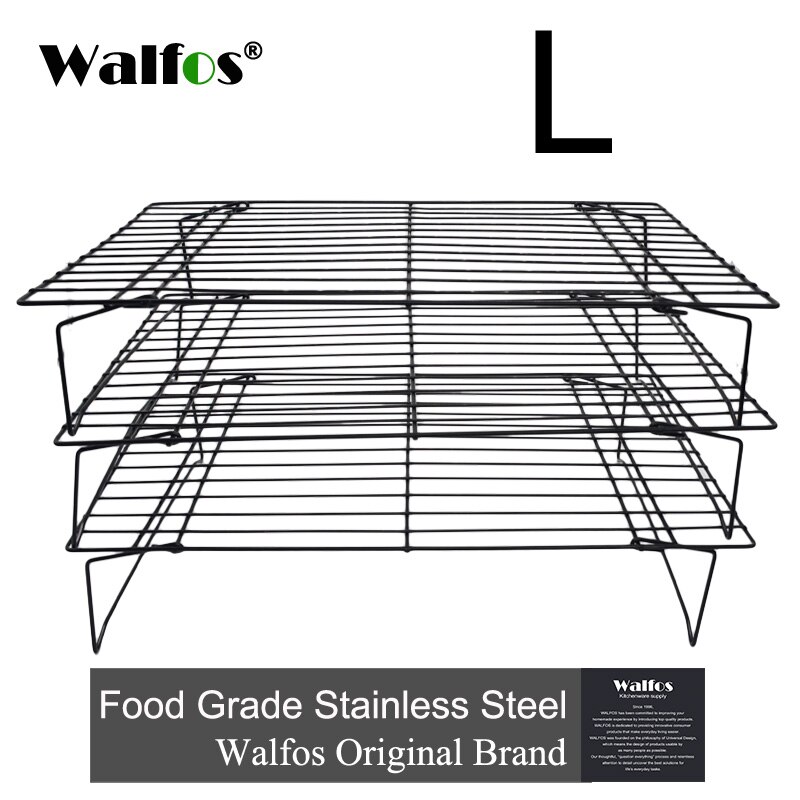 WALFOS Edelstahl Antihaft-Drahtgitter Backblech Kuchen Kühlregal Ofen Küche Pizza Brot Grill Keks Kekshalter: Beige