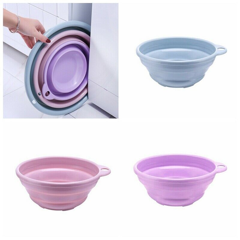 Falten Kunststoff Waschbecken Faltbare bat Waschen hoch Schüssel Washtub draussen Camping Wohnwagen Waschbecken 3 Farben
