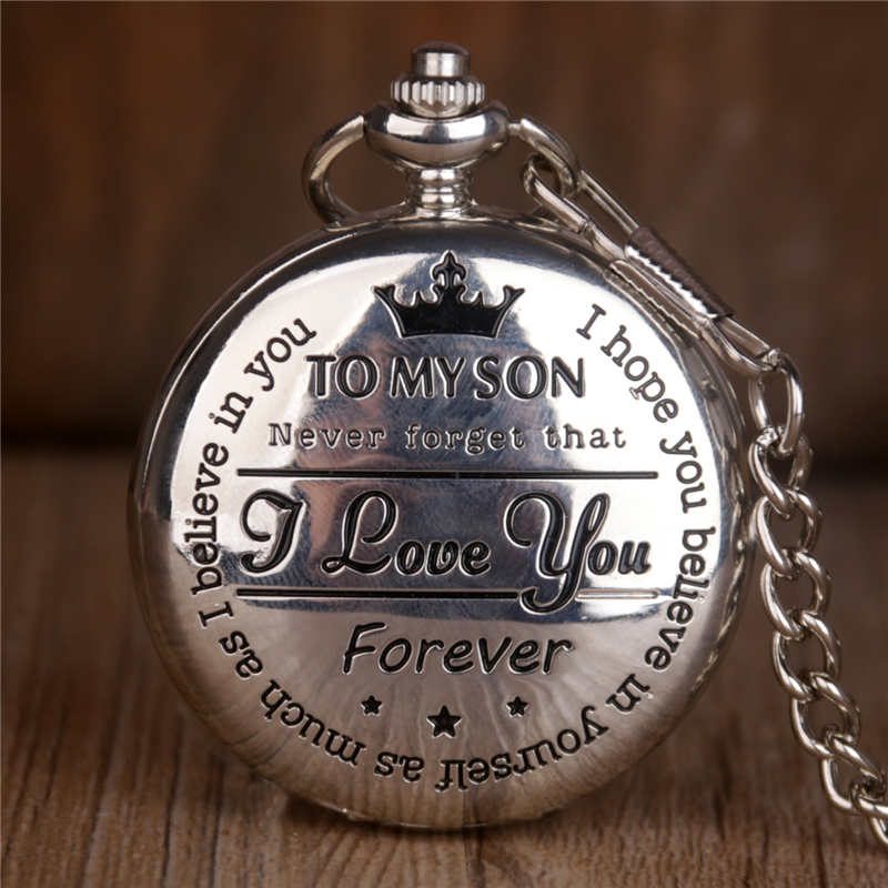 Om Mijn Man Altijd Zal IK LIEFDE U Quartz Pocket Horloges Casual Fob Pocket Horloges Beat Cadeaus voor man Heren