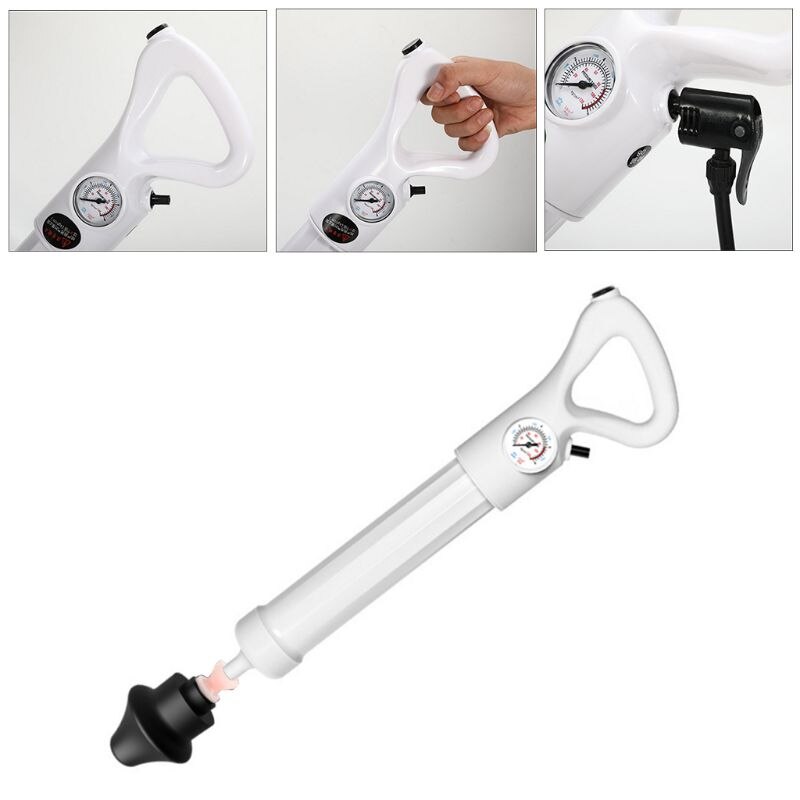 1Set Toilet Plungers High Pressure Pump Cleaner Air Plunge Dredge Drain Blaster D08F