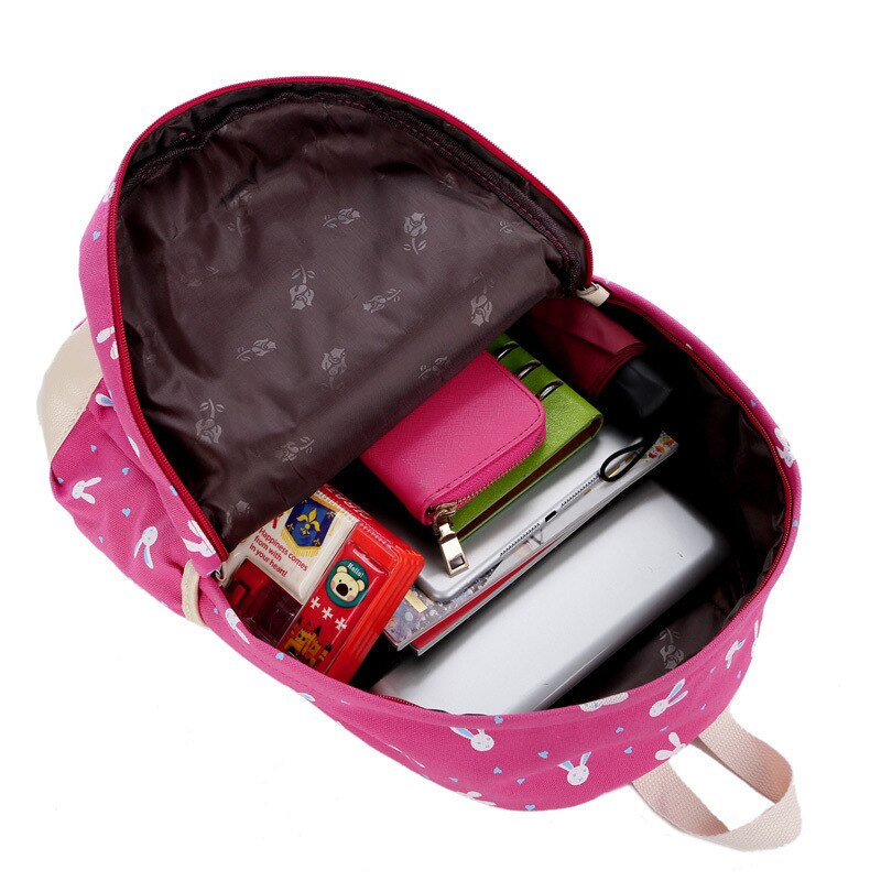4 stuks/set dames rugzak schooltassen konijn print schattige rugzakken met beer voor tieners meisjes schooltas rugzakken mochila