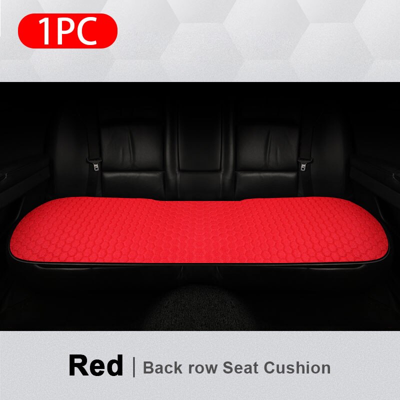 Vlas Auto Stoelhoezen Set Ademend Linnen Mildewproof Zitkussens Universele Transpiratie Protector Mat Auto Interieur Accessoires: Rear Red 1pc