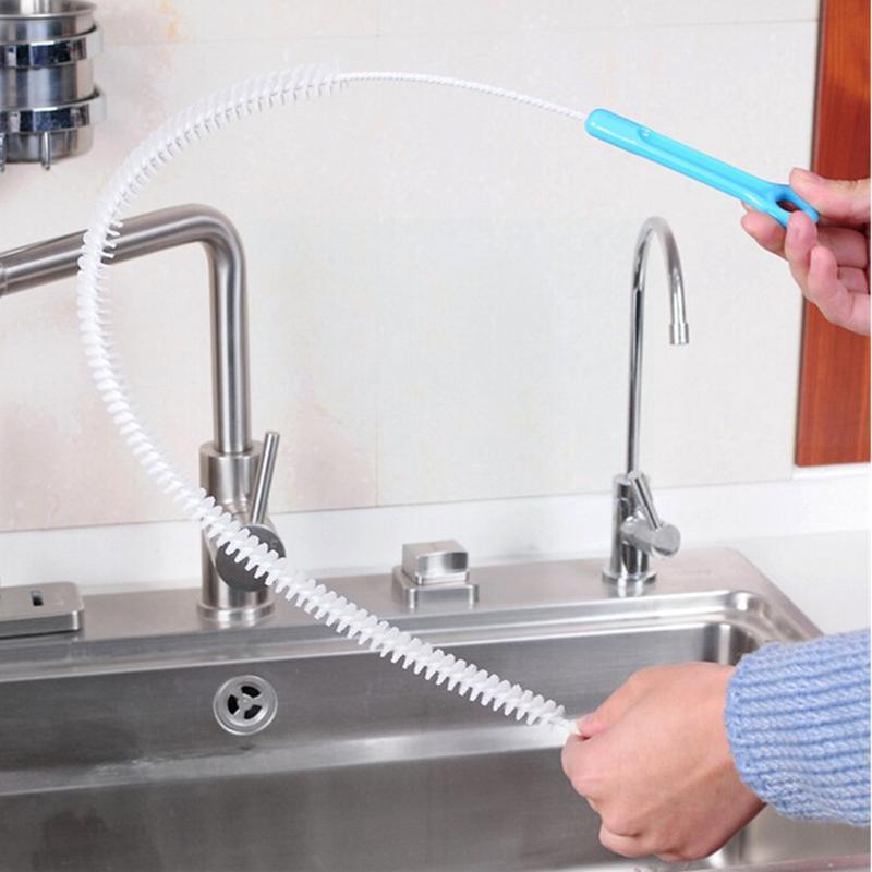 71cm Flexible Sink Overflow Drain Unblocker Clean Brush Kitchen Pipe Removal Brush Hair Tool Dredger Bathroom Cleaning Clea W2C7