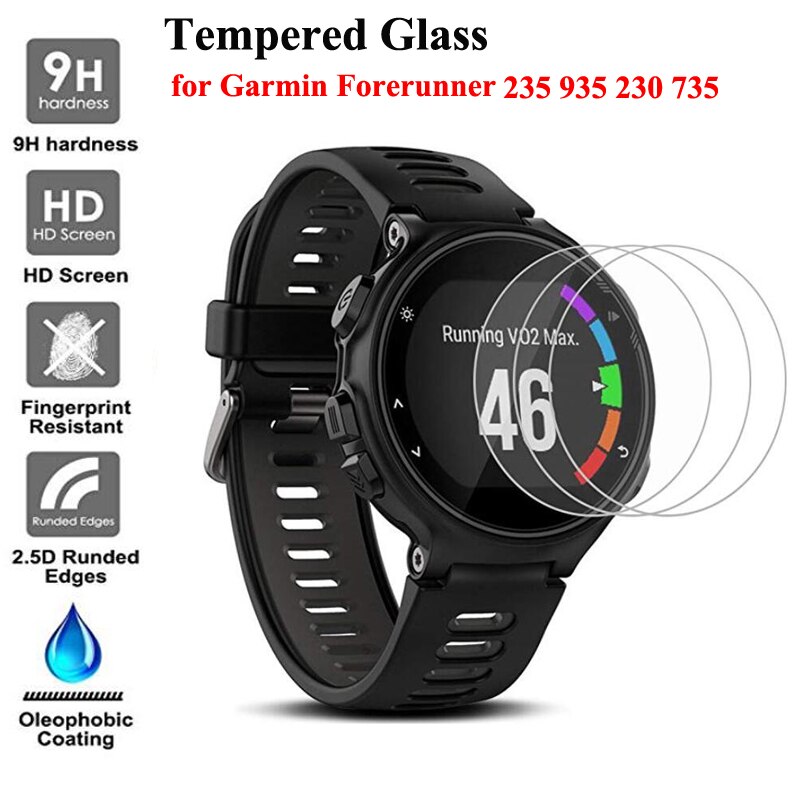 For Garmin Forerunner 235 Tempered Glass 9H Screen Protector Film For Garmin 235 935 230 735 Smart Watch Screen Protecto