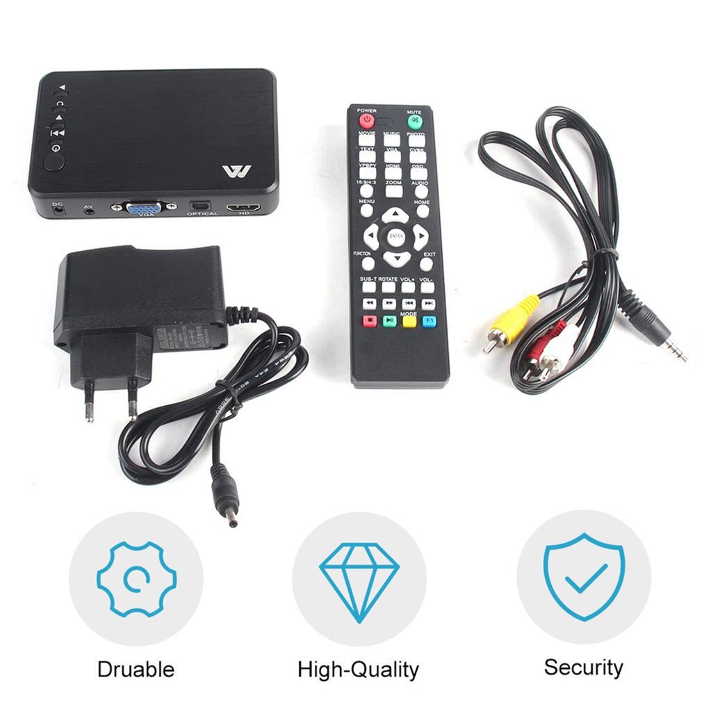 Full Hd Media Player Mini Autoplay Full Hd 1920X1080 Vga Av Usb Harde Schijf U Schijf Sd/sdhc/Mmc-kaart F10 Externalplayer
