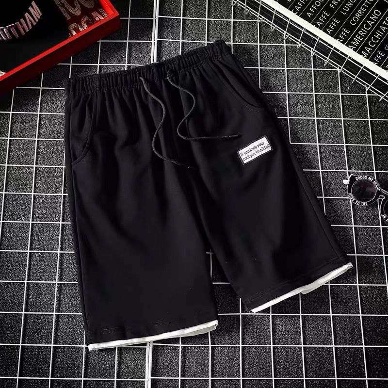 Kortermet herre fritidssportsdress ungdom løse klær sommer kul pustende treningsshorts todelt dress