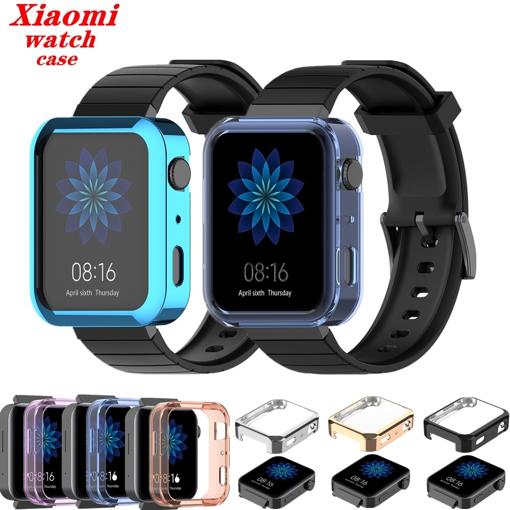 TPU Full surround protection Case For Xiaomi watch Transparent frame Protector Cover Bumper for Mi watch Protective accessories
