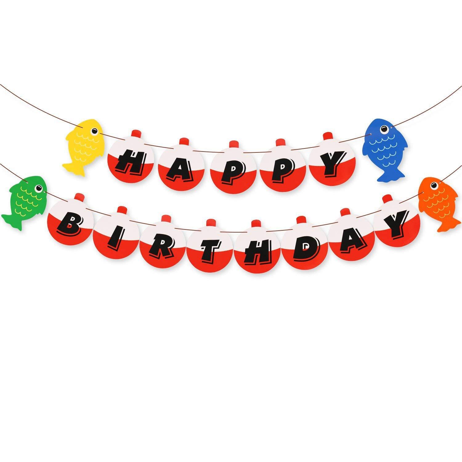 Fishing Theme Party Letter Banner Happy Birthday Letter Decoration Kids Event Party Supplies Decor Birthday Banner: 1