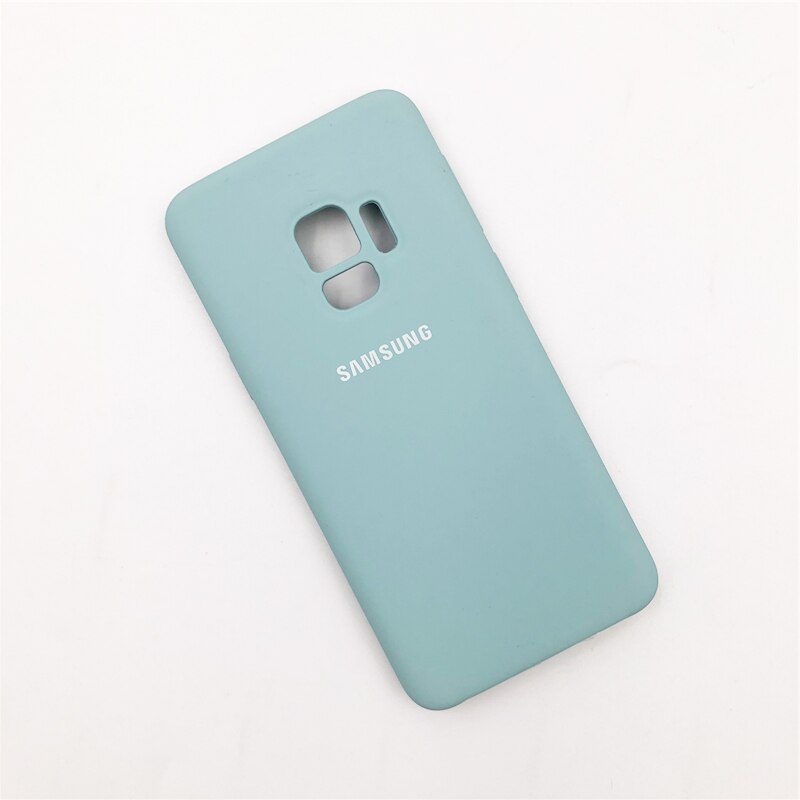 Samsung Galaxy S9 Plus 100% Original Flüssigkeit Silikon Fall Seidig Weich-Touch Zurück Abdeckung Für Galaxy S 9/ s9 Plus/S9 + Telefon Shell: For Galaxy S9 / Light Blue