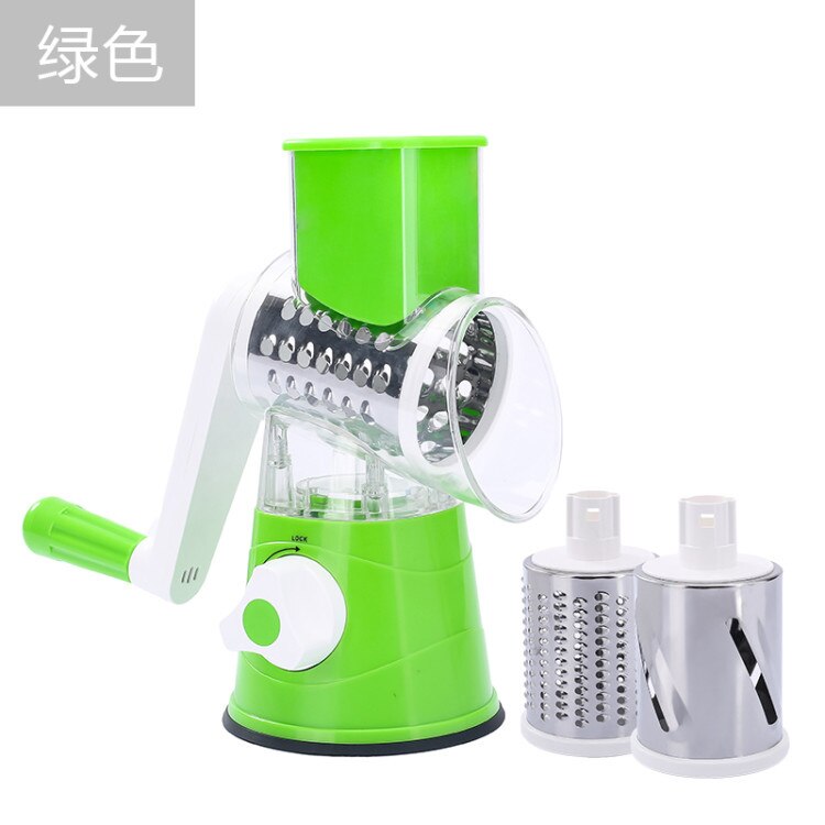 Potato Carrot Grater Slicer Vegetable Cutter Round Mandoline SlicerStainless Steel Multifunction Chopper Blades Kitchen Tool: Army Green