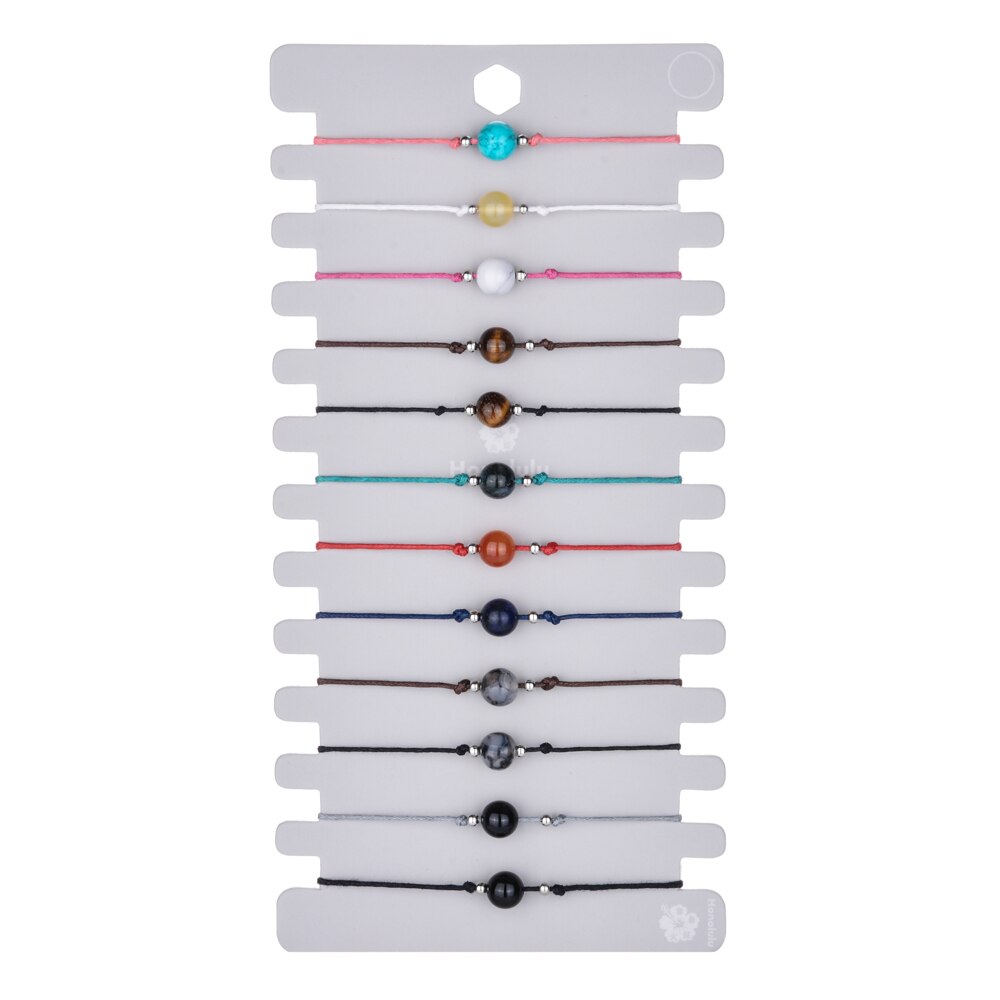 Vrouwen 12 Stks/set Turkije Blue Evil Eye Armband Voor Vrouwen Verstelbare Katoen Ketting Kristal Kralen Armbanden Enkelband Sieraden: B1695--A