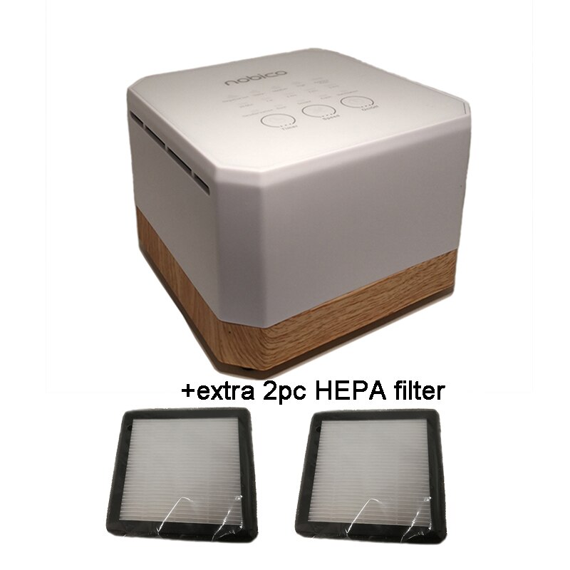 Nobico Mini Luftreiniger HEPA-Aktivkohle Filter Luft Ionisator 3 Modus Luft Reiniger Schreibtisch Negativ Ionen Generator Holzmaserung: Luftreiniger und 2H