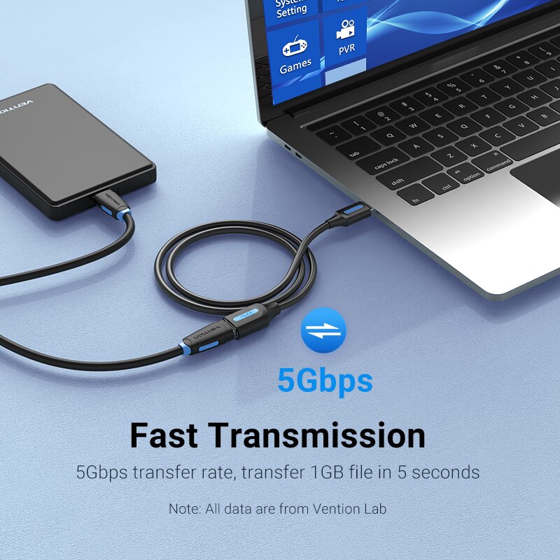 Vention USB 3.0 2.0 Extension Cable Extender Data Cord male to female for PC Smart TV box One SSD Fast Speed USB Cable Extension