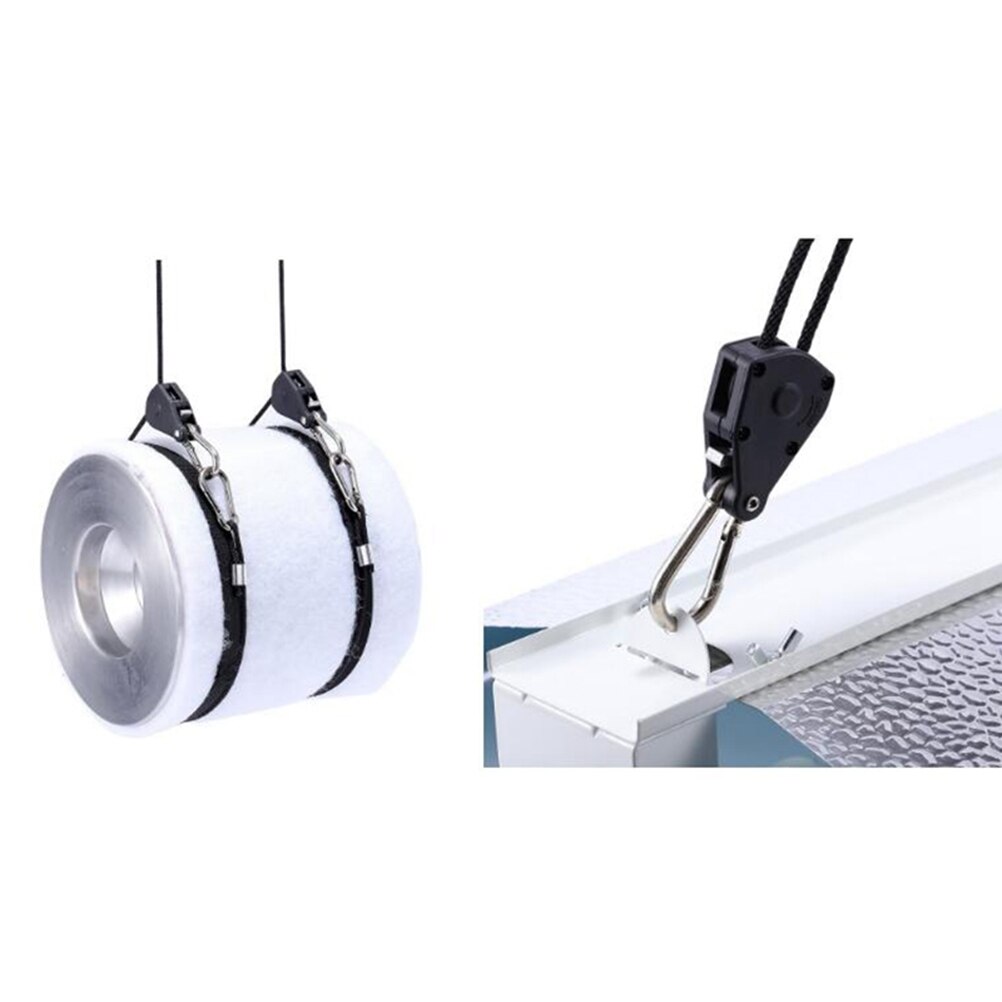 2PCS Pulley Ratchets Kayak And Canoe Boat Bow And Stern Rope Lock Tie Down Strap 1/8 Inch Heavy Duty Adjustable Rope Hanger 68KG