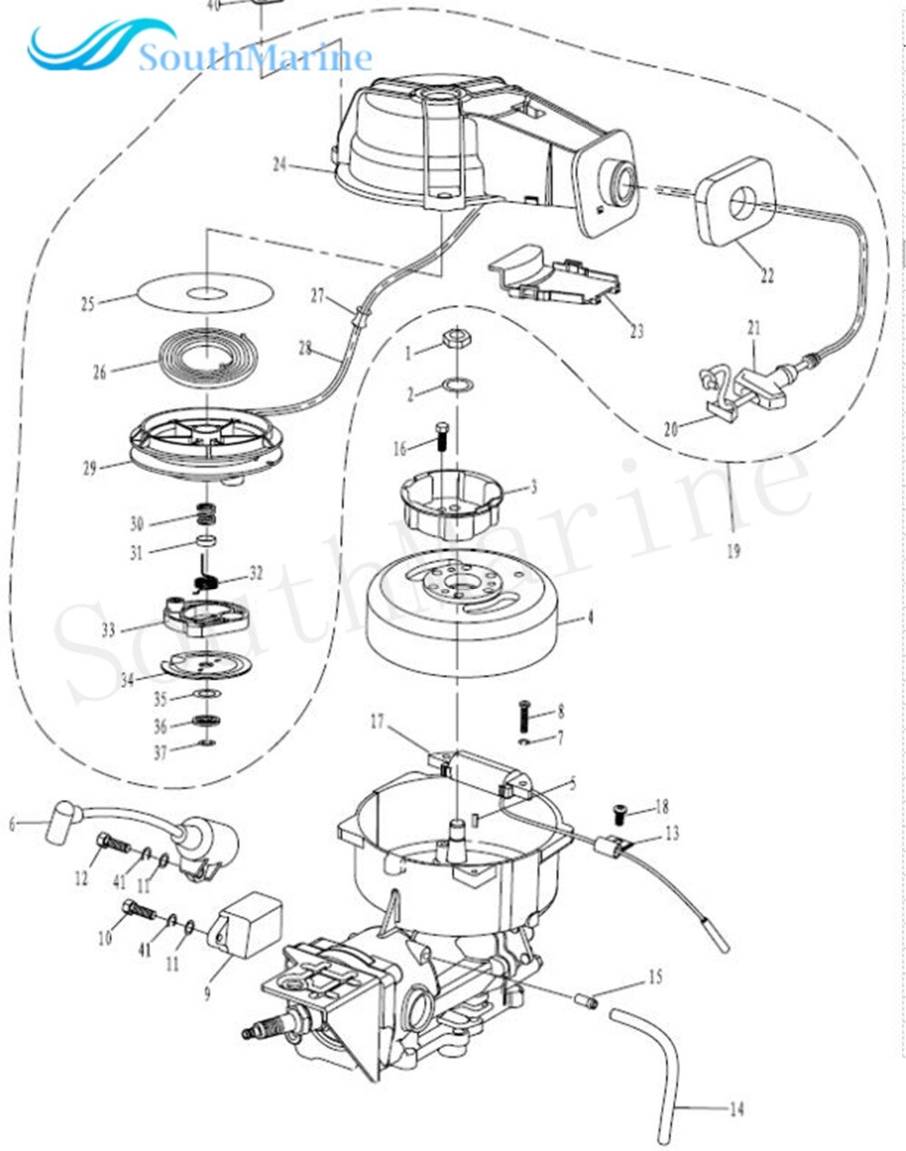 Motor de barco T3.6-04000400 unidad CDI para Parsun HDX 2-Stroke T2.5 T3.6 HDX3.6 Motor fueraborda C D, Assy