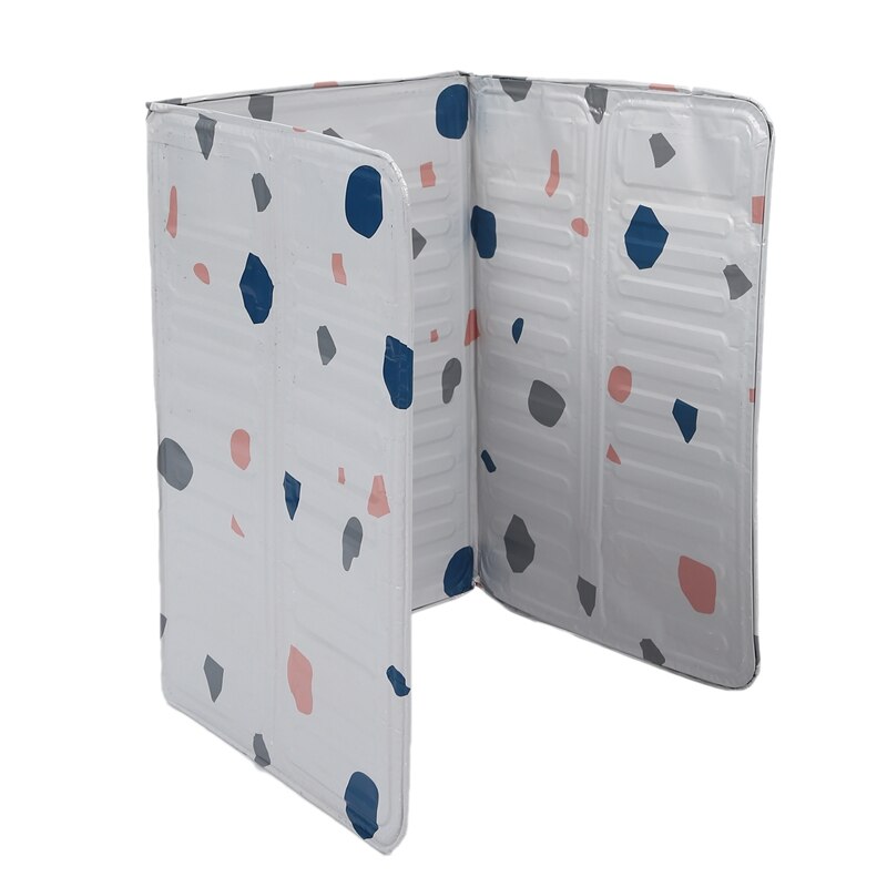 2 Pcs Set Splash Guard Board Guard Geometric Printed Aluminum Foil Block Barrier Stove Cooking Anti-Splashing Oil Baffle Kitchen