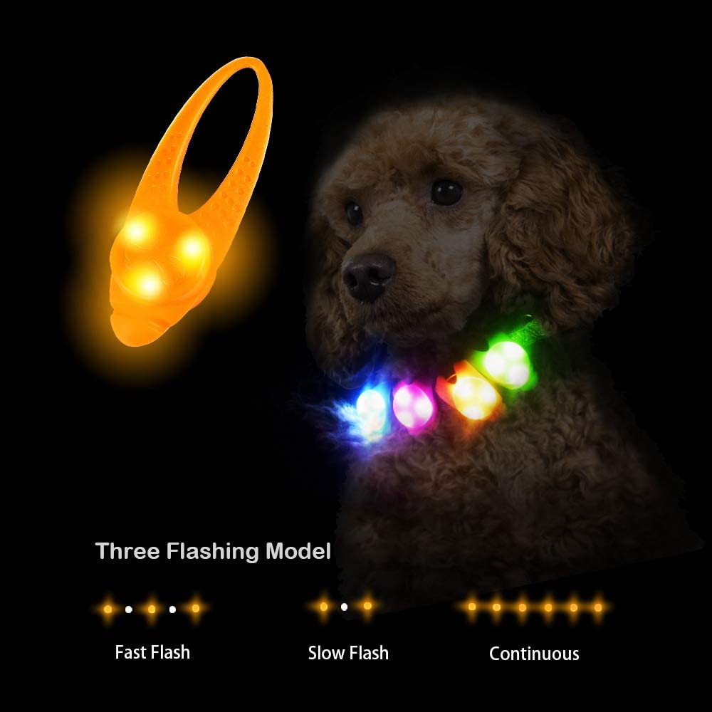 LED Dog Tag Light 3 Flashing Model Bright Waterproof Dog Collar Light Safety Light for Dog Walks & Outdoor Sport