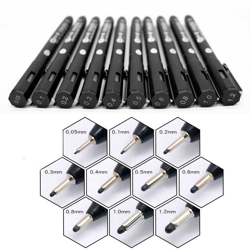 Fine Line Needle Pen for Cartoon Sketching, Comic, Manga, Artist Illustration, Technical Drawing, Figure