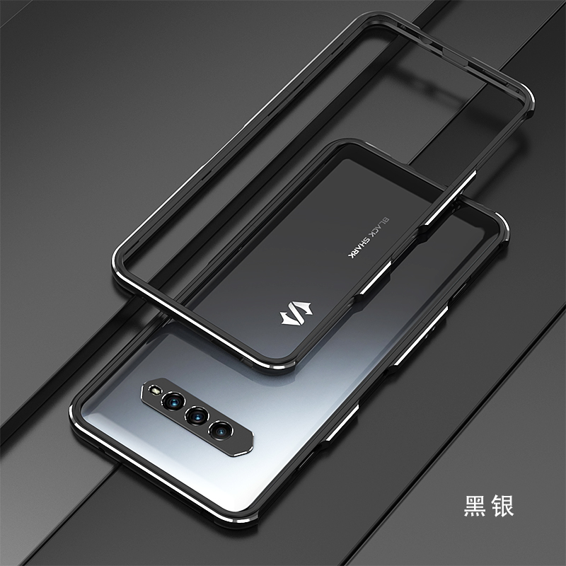 Aluminium Bumper Case Voor Black Shark 4 Pro Luxe Metalen Camera Lens Protector Voor Blackshark 4 Pro Metalen Telefoon Frame case: ABS / Black