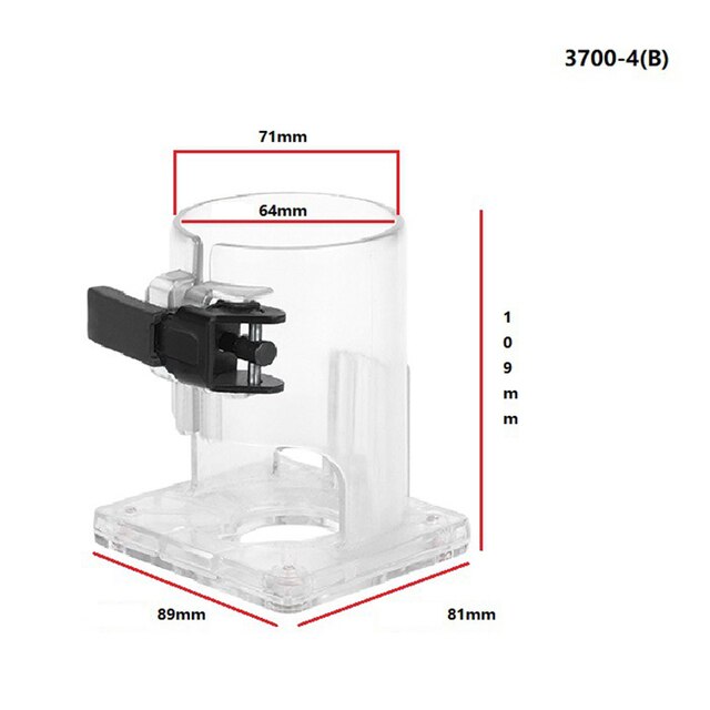 Transparent Plastic Trimming Machine Base 3700 Woodworking Electric Trimmer Machine Accessories Power Tool Parts Router Base: 3700 4 B
