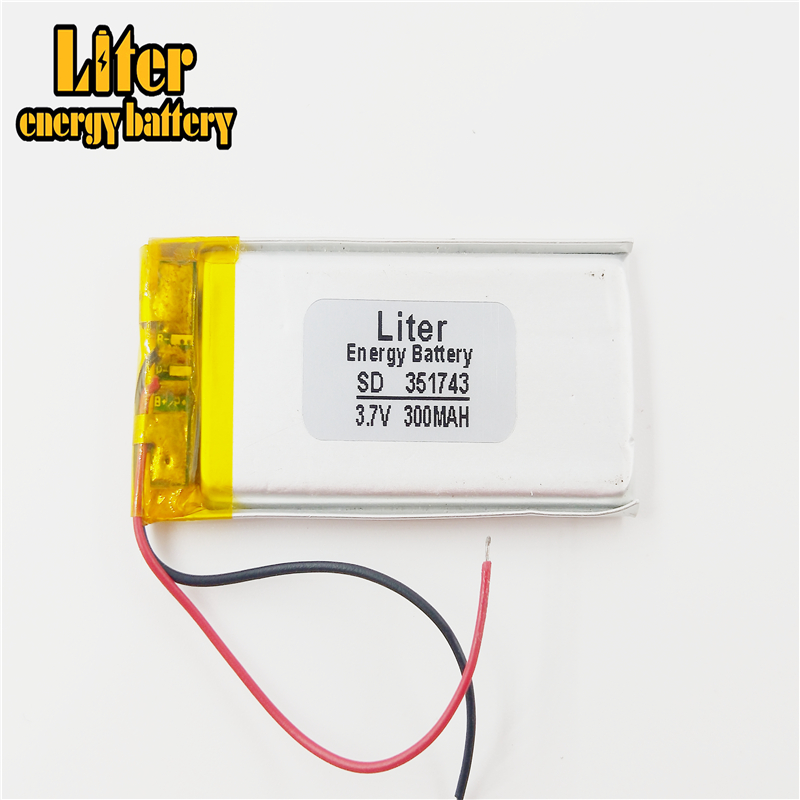 3.7V 300mAh 351743 Rechargeable li Polymer Li-ion Battery For Sony MP3 sony walkman NWZ-B143F YP-U5 player