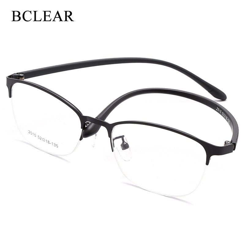 BCLEAR Urltra-licht-Licht Frauen Titan Legierung Oval Voll Halb Rand Brille Rahmen Brillen Mit flexibel Beine IP Galvanik 2515