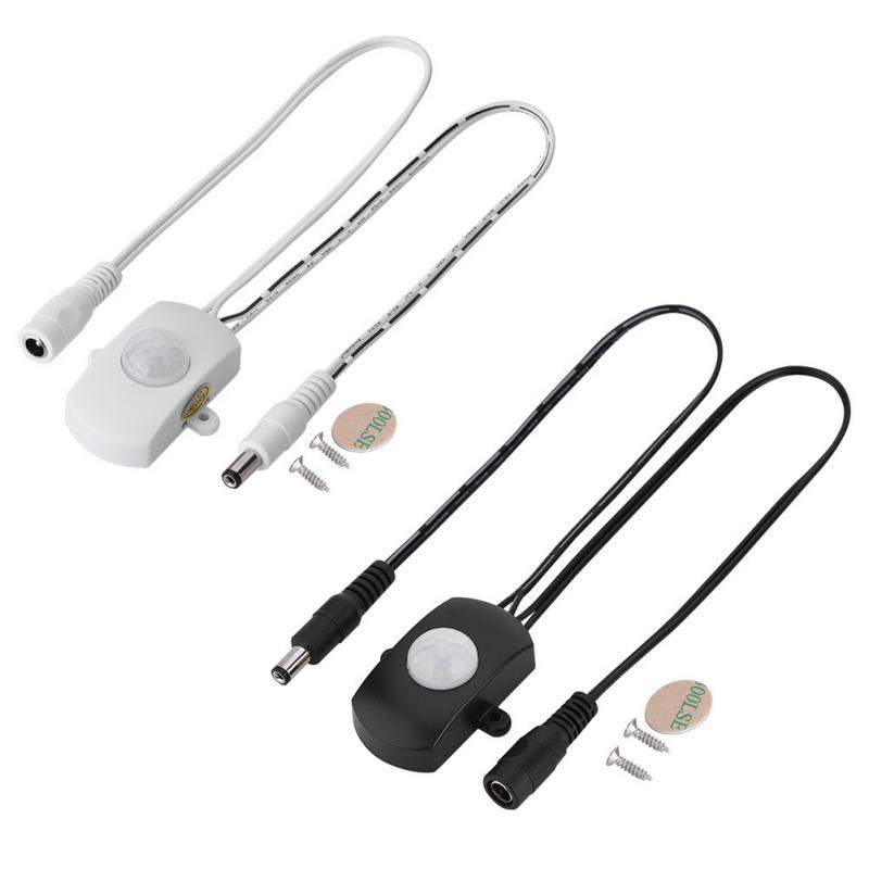 Dc 12-24V 5A Mini Verstelbare Auto Pir Infrarood Motion Sensor Detector Voor Led Light Strip Schakelaar Verlichting 5.5 Dc Plug