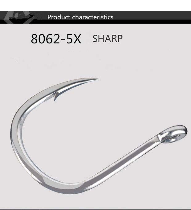 Funadaiko højkulstofstål fiskekrog fiskeri jigging krog fiske hjælpe kroge med modhager krog bulk krog 8062-5x kroge: 9-0 3 stk