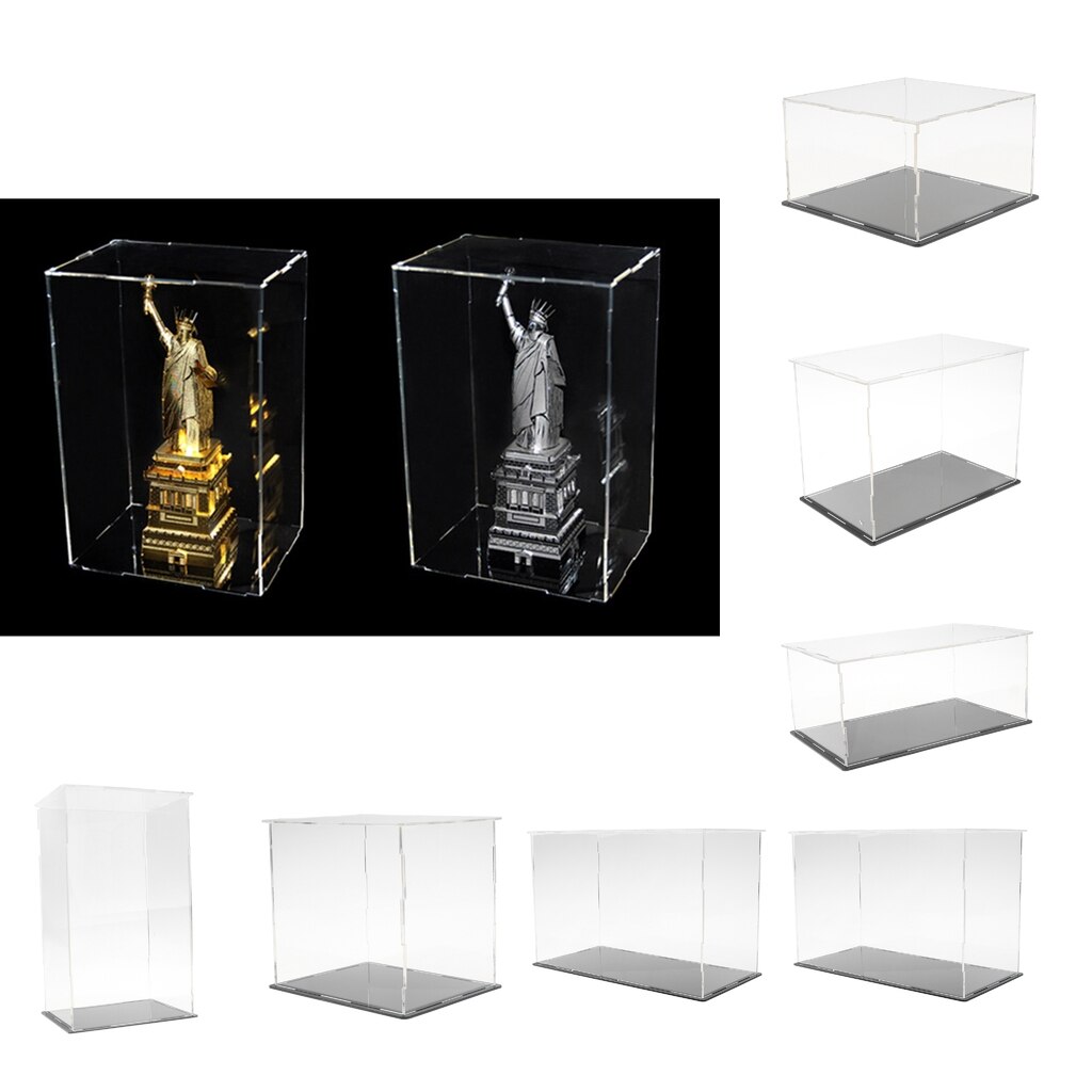 Acrylic Display Box Perspex Case Self-Assembly Plastic Base Dustproof For Model