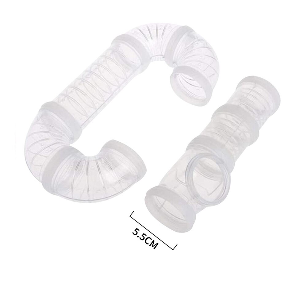 8 stücke Hamster Tunnel Montage Rohr einstellen nachrüsten Externe DIY Rohr Kleine Haustier Sport Pipeline Spielen Rohre Haustier Produkte: Weiß