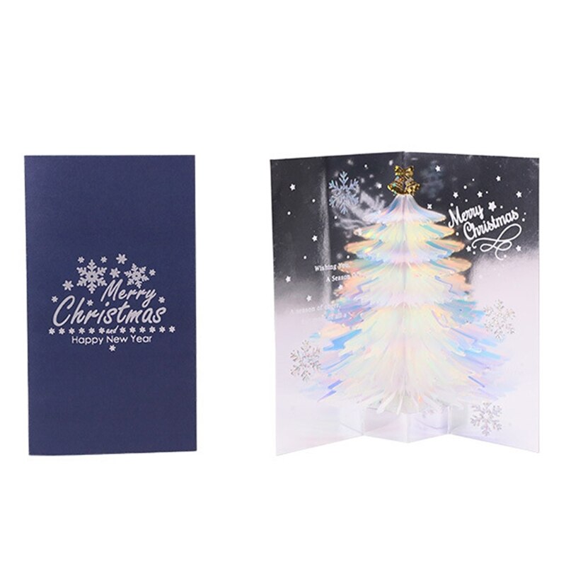 3D Pop-up Christmas Card Tree Handmade Card With Christmas And Year Envelope Festive Party Supplies