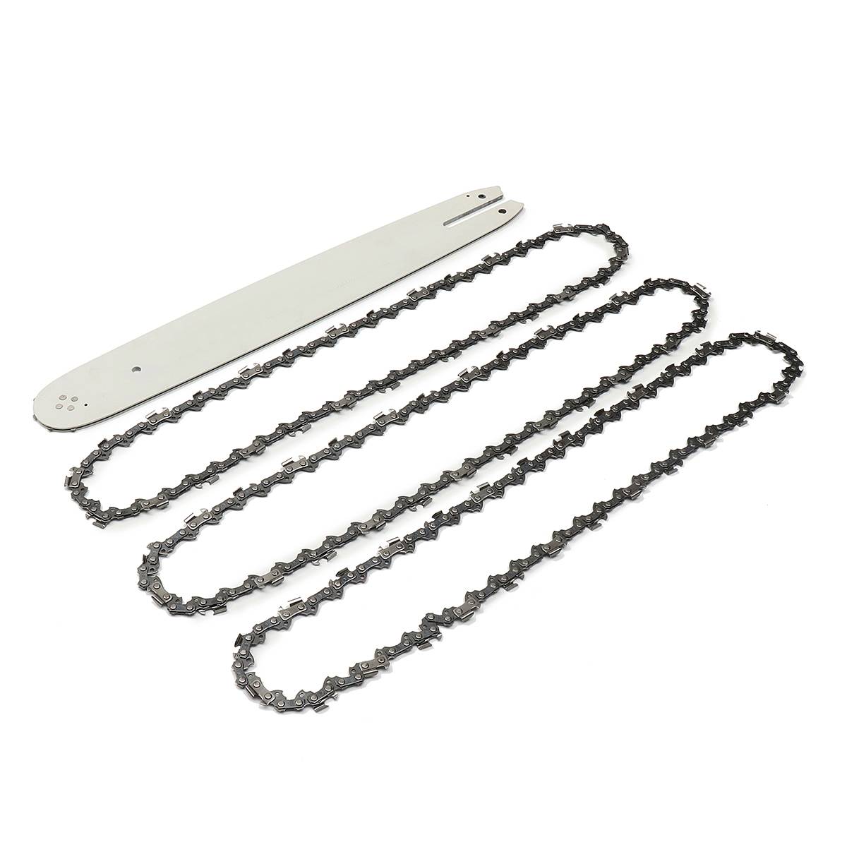 4Pcs/Set 16 Inch 3/8LP 050" Chain Saw Guide Bar With 3pcs Chains For STIHL 009 012 021 E180 MS180 MS190 MS250 HT70