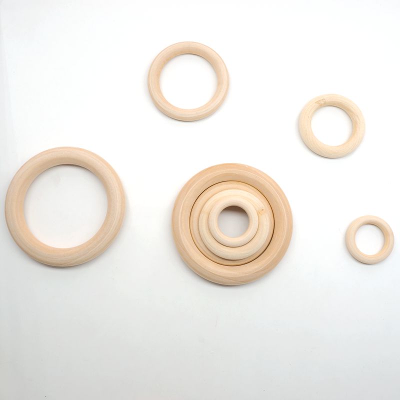 Chenkai 7 cm 20 STUKS Natuurlijke Houten Unfinished Hout Ringen Houten Bijtringen Voor DIY Baby/Baby Ketting Armband Accessoires
