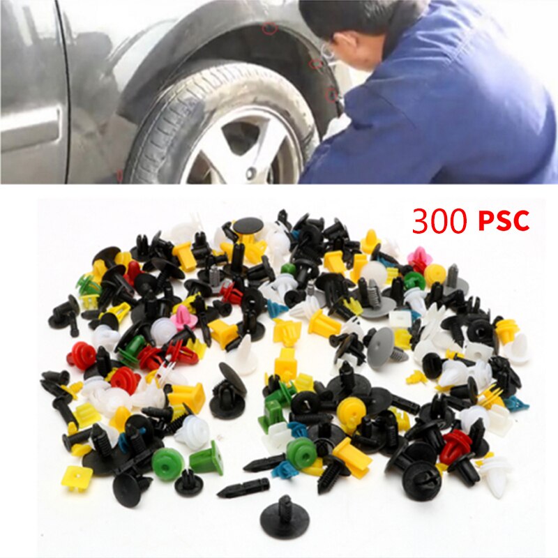 300pcs/set car Bumper Fastener Clamp Auto mixed plastic clip Cars Door Panel Fender Liner Rivet Clips Automobile Series Fastener