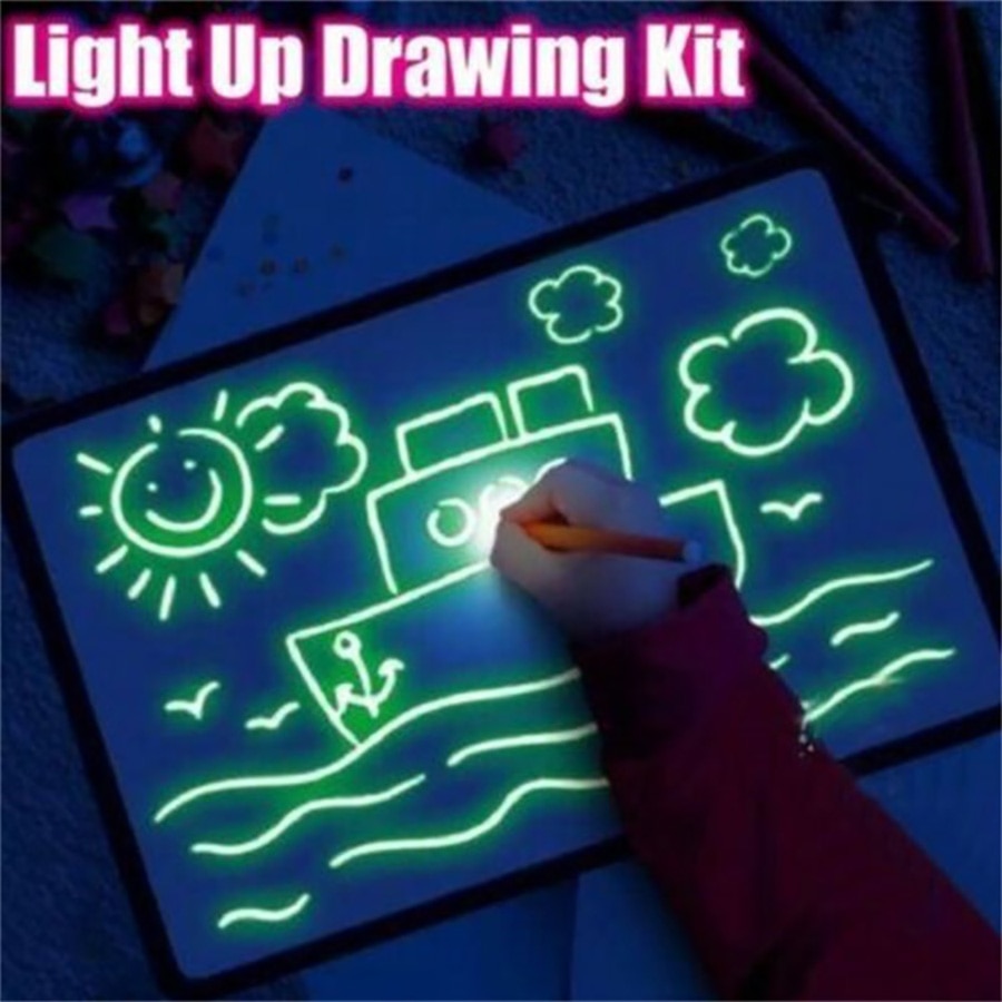 Drawing Board Toys Luminous Light In Dark LED Magic Draw Kids Paint Toy DIY Educaitonal Boy Girl Toys For Children Birthday