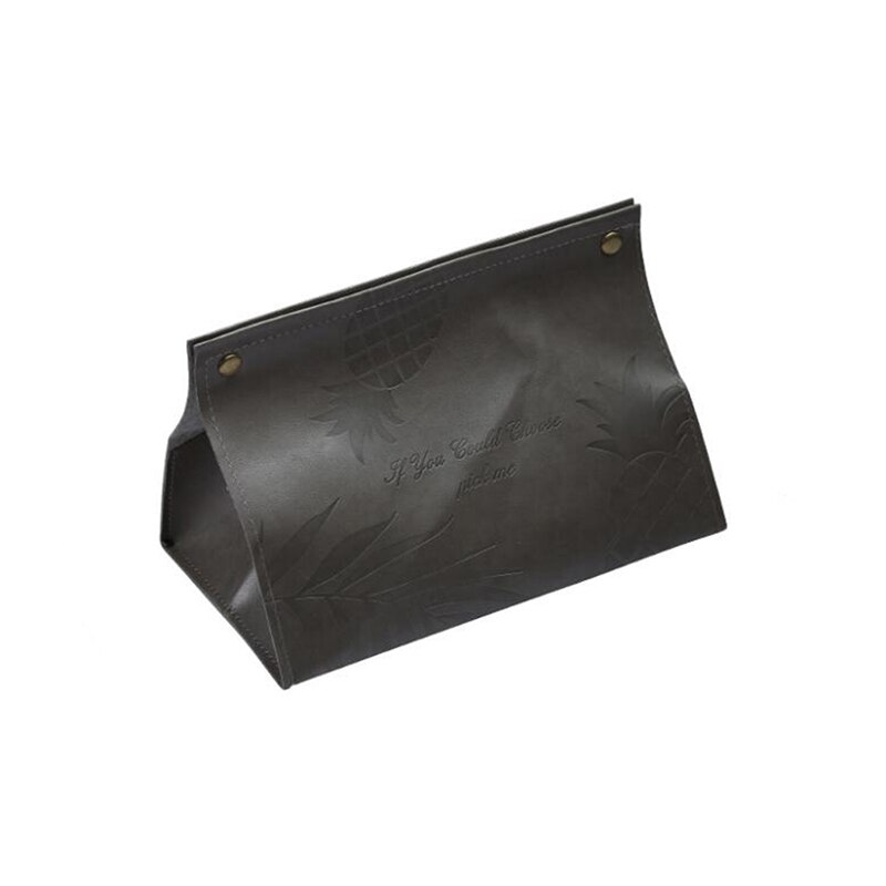Car Tissue Box Pu Leather Material Tissue Box Nordic Car Rear Seat Tissue Storage Box Rectangular Car Tissue Box: Dark gray-pineapple