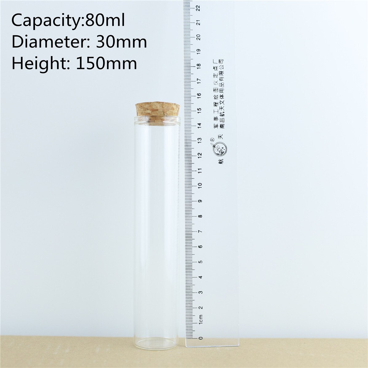 12pcs/Lot Cork In Vitro Glass Bottles Thick Borosilicate Heat-resistant Wishing Bottle Glass Jars Storage Long Glass Container: 80ml