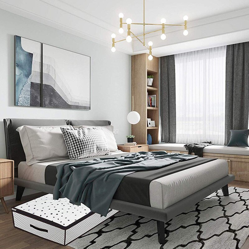 Onderbed Opbergzakken Grote-Set Van 2 Deken Kleding Organizer Container Dekbed Dekbed Dekbed Opbergtas, Ademend