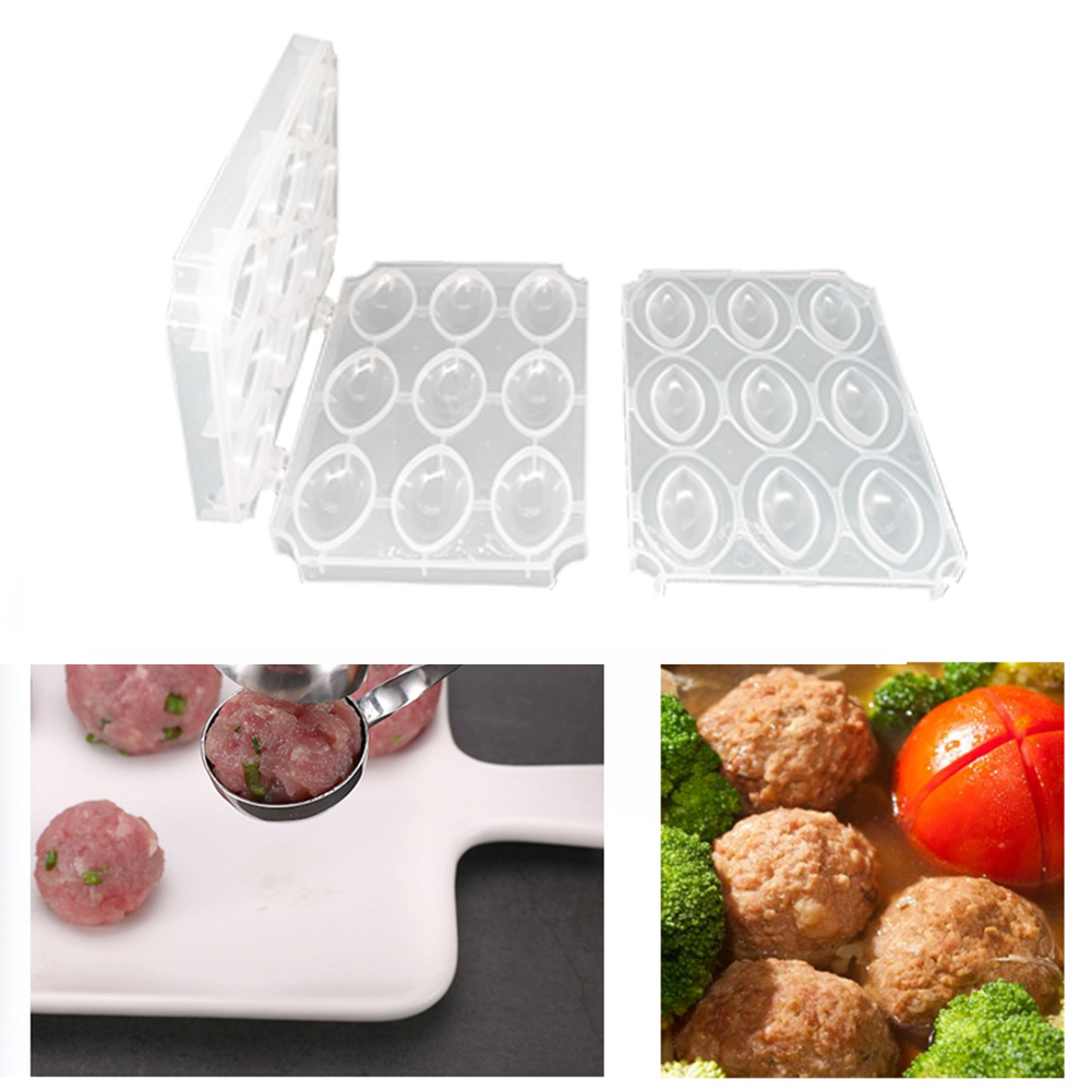 9 Holes Meatball Maker Machine Manual Meatloaf Mold DIY Stuffed Minced Meat Processor Desserts Cake Kitchen Tools Accessories