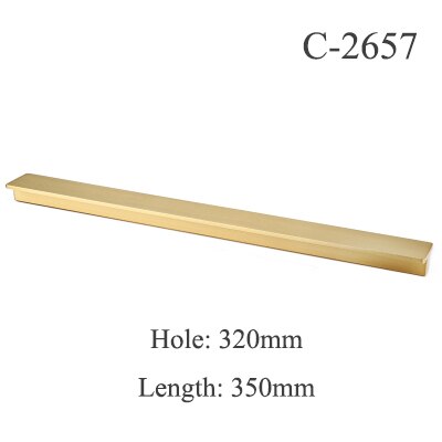 Gold Cabinet Long Handles and Knobs Solid Brass Kitchen Cupboard Pulls Drawer Knobs Bedroom Door Handle Heavy Furniture Hardware: C-2657-320