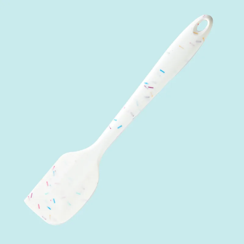 Color Dot Silicone Kitchenware Long Handle Soup Spoon Colander Frying Spatula Egg Beater Household Baking Cooking Tools: plum