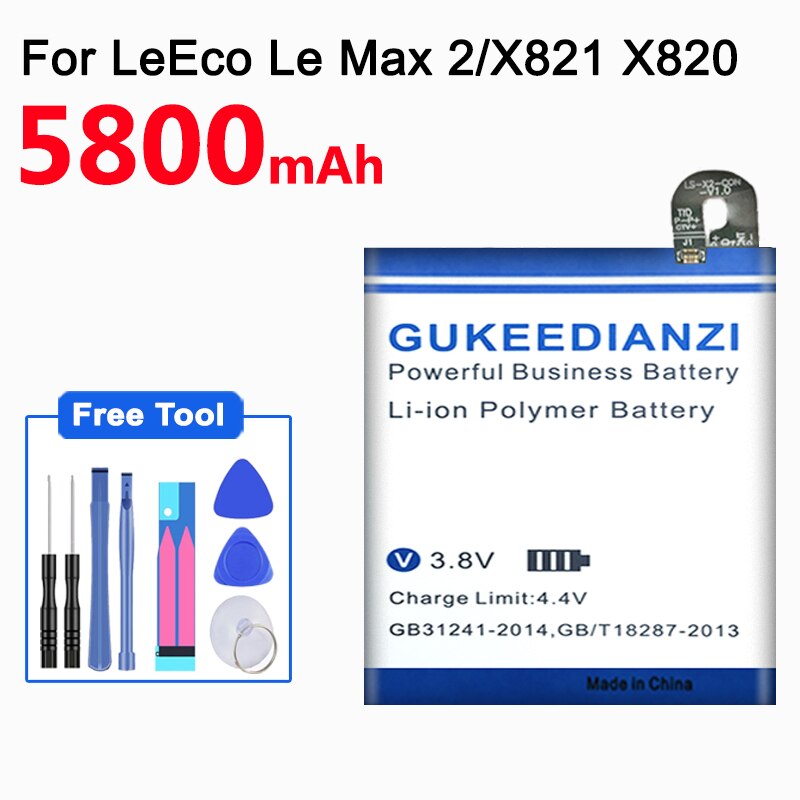 GUKEEDIANZI-Reemplazo de batería de teléfono móvil, LTH21A, 4650mAh, para LeEco LeMax2 X822 X829 Le MAX 2/5, 7 pulgadas/X821 X820