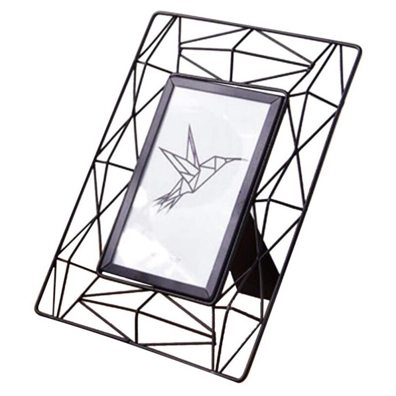 Geometric Metal Picture Frame Wrought Iron Photo Display Frame Home Decoration For Desk Wall Living Room Decor Accessories